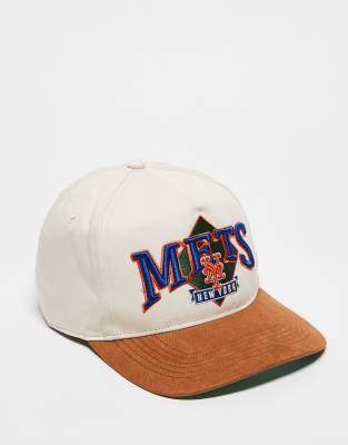 47 Brand 47 Brand NY Mets structured suede contrast peak cap in multi