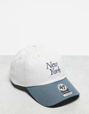 47 Brand 47 Brand NY script clean up contrast blue cap in multi