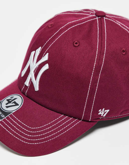 47 Brand - NY Yankee - Cappellino rosso con cuciture a contrasto, 3 di 3