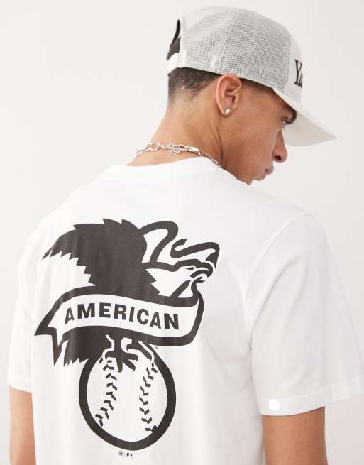 47 Brand – NY Yankees – Biały T-shirt z nadrukiem na piersi i plecach