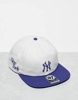 47 Brand - NY Yankees - Cappellino aderente bianco sporco e blu con visiera rigida - view 1