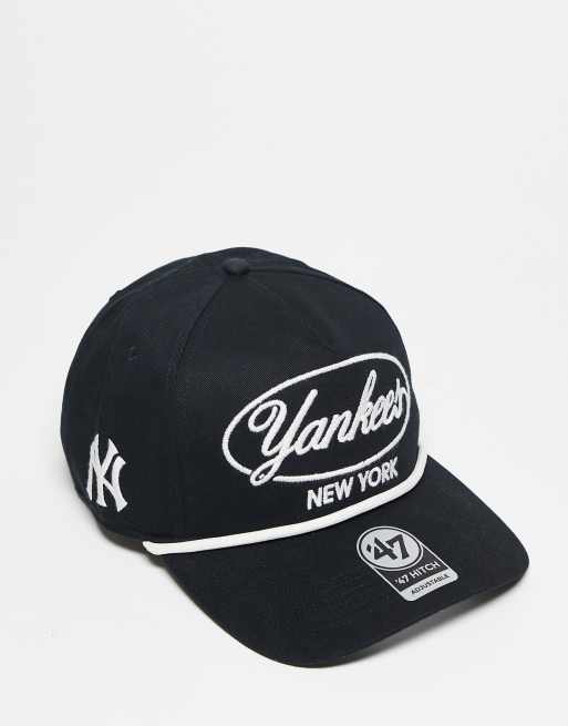 47 Brand - NY Yankees - Cappellino nero con scritta in rilievo e visiera con dettaglio