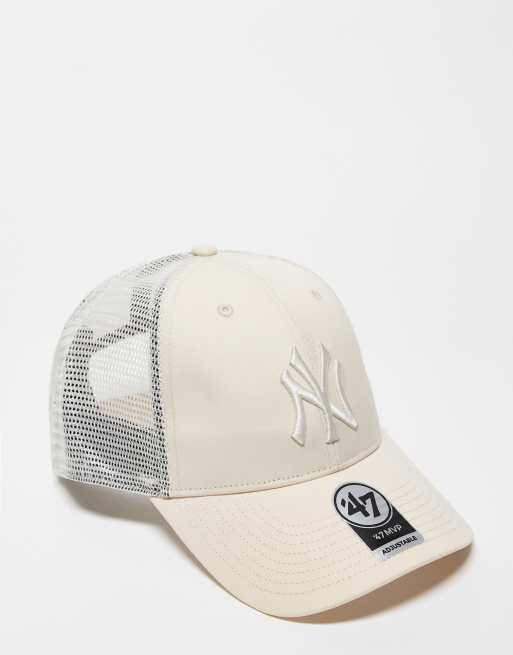 47 Brand - NY Yankees - Casquette camionneur minimaliste contrastante - Beige