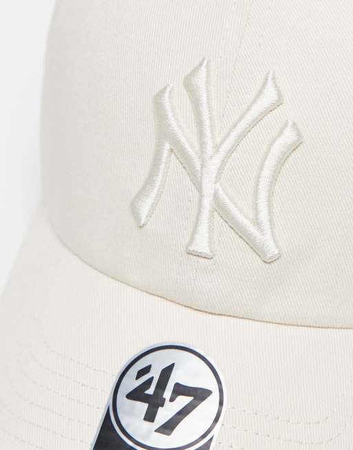 47 Brand - NY Yankees - Casquette de baseball épurée - Blanc cassé ton sur ton, 2 de 3