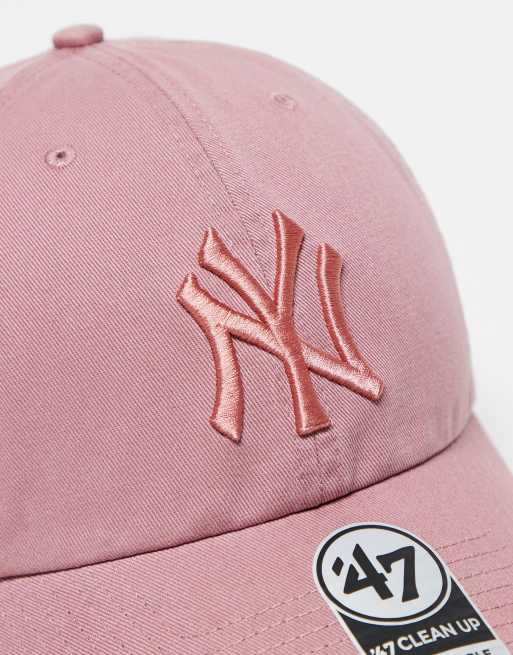 47 Brand - NY Yankees - Casquette de baseball épurée - Rose ton sur ton, 2 de 3