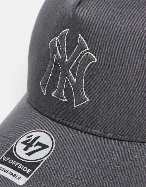 47 Brand NY Yankees clean up baseball cap in charcoal grey, 2 of 3