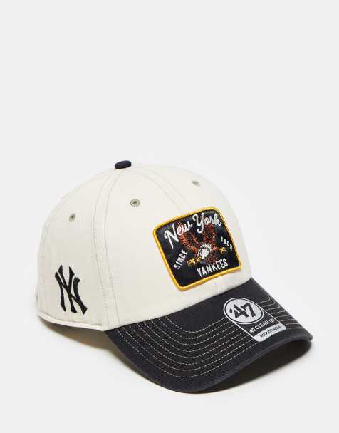 47 Brand – NY Yankees Clean Up – Baseballkappe in Weiß und Schwarz mit Souvenir-Aufnäher - view 1