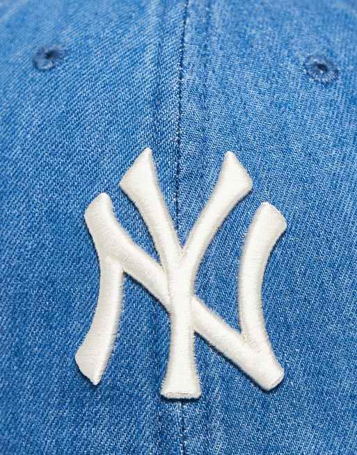 47 Brand NY Yankees clean up denim baseball cap in mid blue, 2 of 3