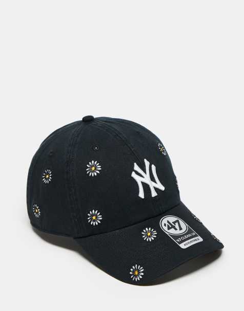 47 Brand - NY Yankees Clean Up - Sort baseball-kasket med gennemgående marguerit-broderi - view 1