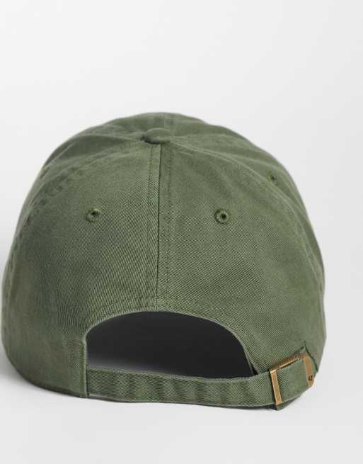 47 Brand NY Yankees contrast logo clean up cap in khaki/blue, 3 of 3