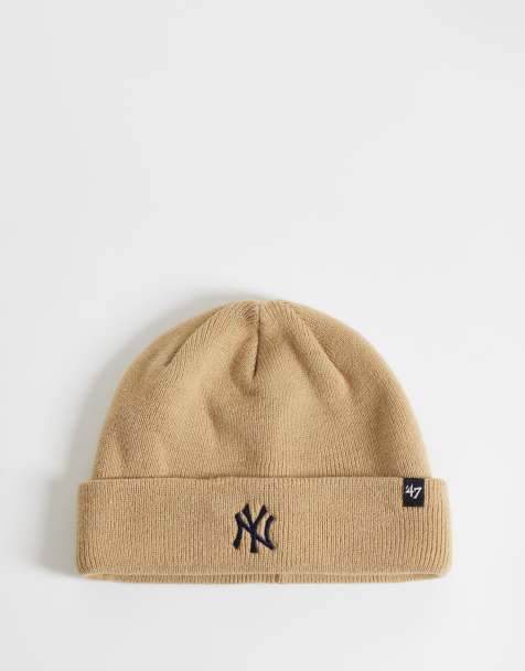 47 Brand NY Yankees czapka beanie z wywijanym mankietem w beżu - view 1