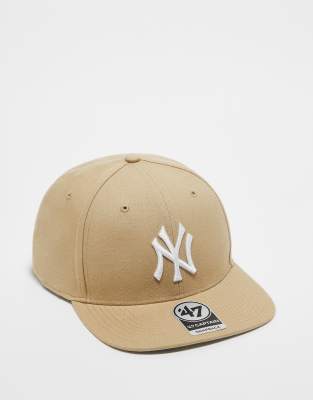 47 Brand 47 Brand NY Yankees flat cap in beige-Neutral