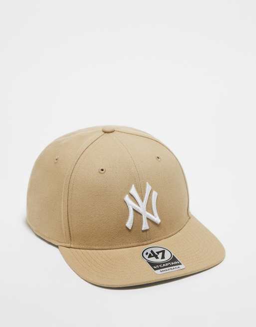 47 Brand NY Yankees flat cap in beige ASOS