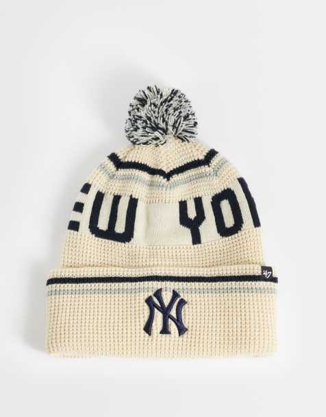 47 Brand - NY Yankees - Gebreide beanie met omslag in crème - view 1
