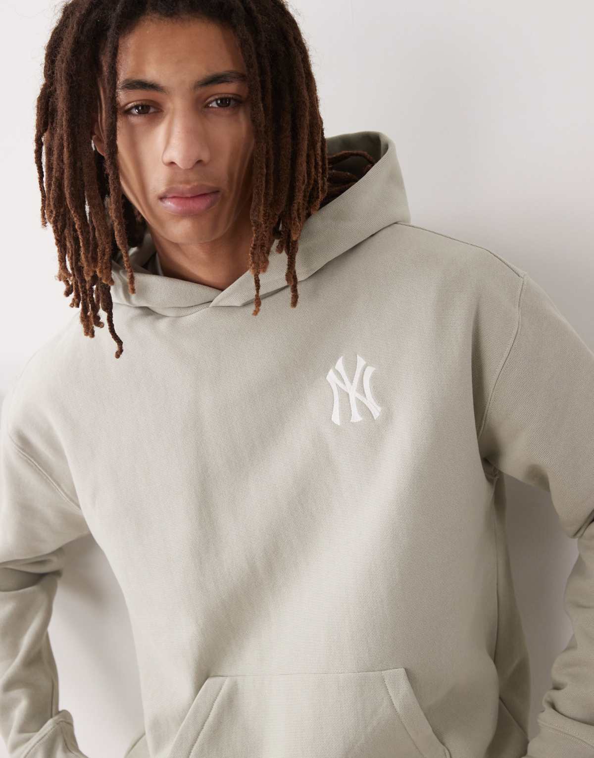 47 Brand NY Yankees logo back print hoodie in grey