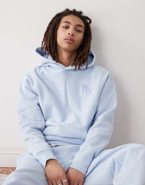 47 Brand NY Yankees logo back print hoodie in ice blue - view 1