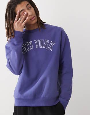 47 Brand 47 Brand NY Yankees logo print sweatshirt in navy