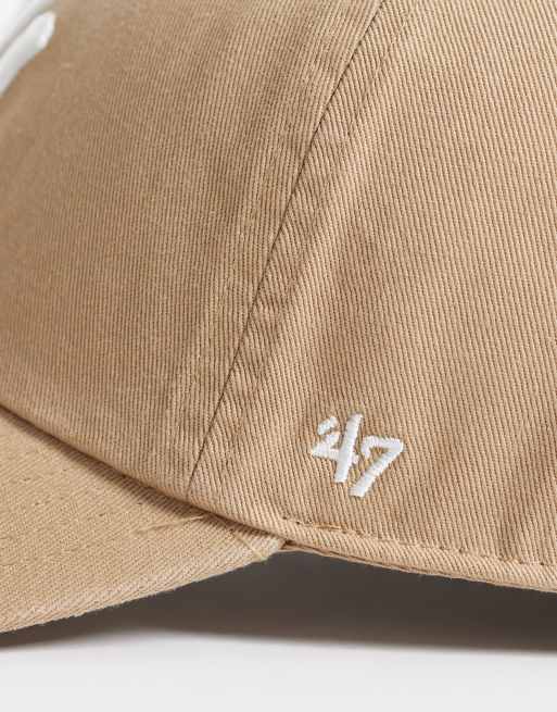 47 Brand NY Yankees loop label logo cap in khaki, 3 of 3
