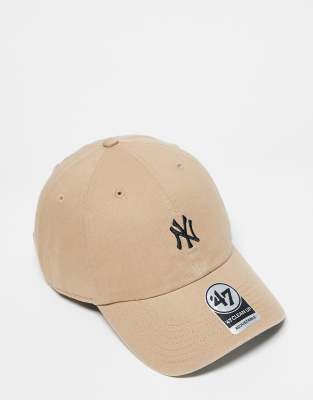 47 Brand 47 Brand NY Yankees mini logo cap in beige-Neutral