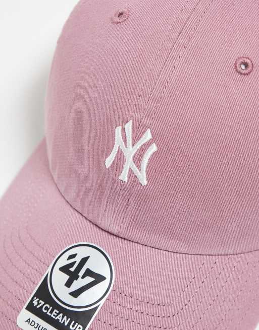 47 Brand NY Yankees mini logo cap in pink ASOS