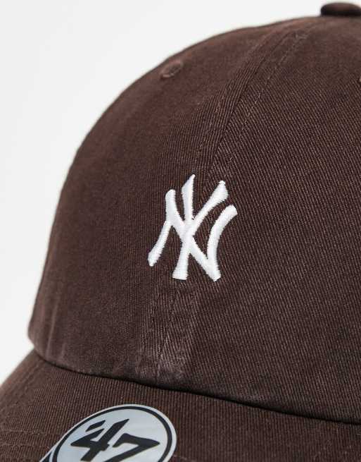 47 Brand NY Yankees mini logo cap in washed brown
