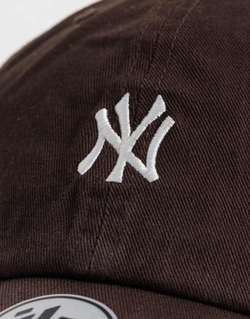 47 Brand NY Yankees mini logo clean up cap in brown, 2 of 3
