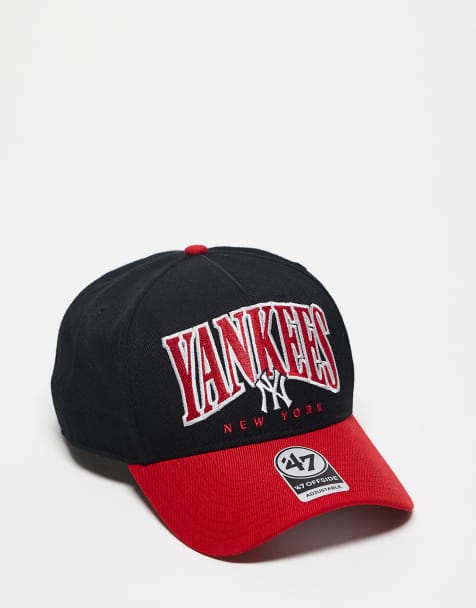 47 Brand NY Yankees motif detail offside cap with contrast peak in black multi - view 1