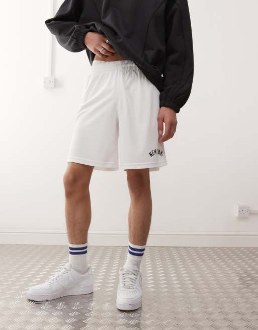 47 Brand - NY Yankees - Pantaloncini bianchi con logo nero impresso, 3 di 5