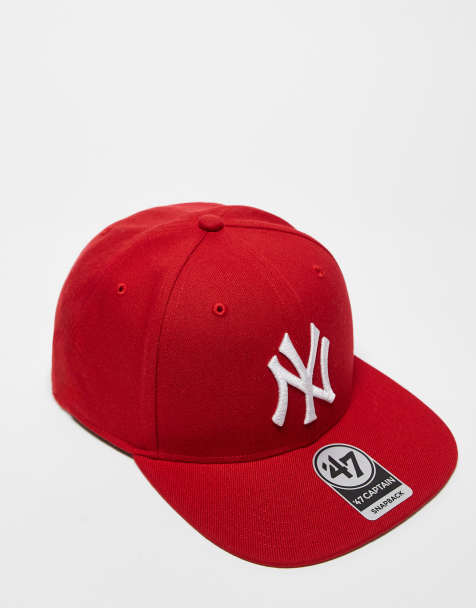 47 Brand – NY Yankees – Passgenaue Kappe in Rot mit geradem Schirm - view 1