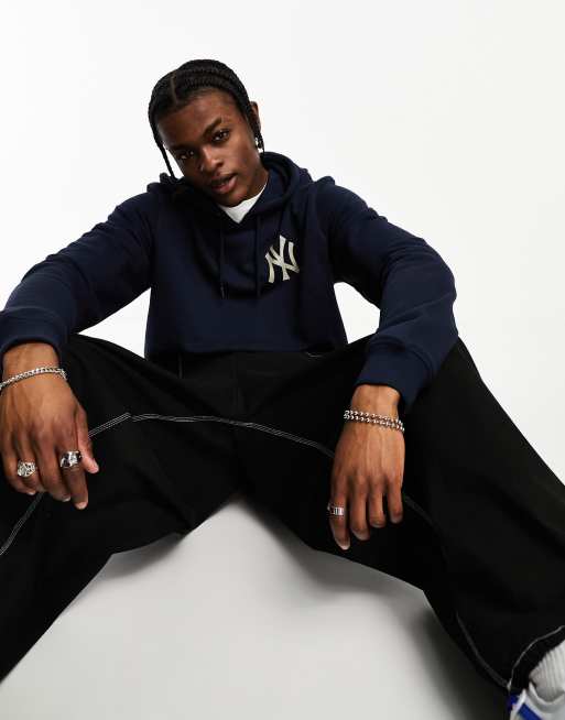 New Era New York Yankees flock oversized hoodie in navy exclusive to ASOS -  ShopStyle