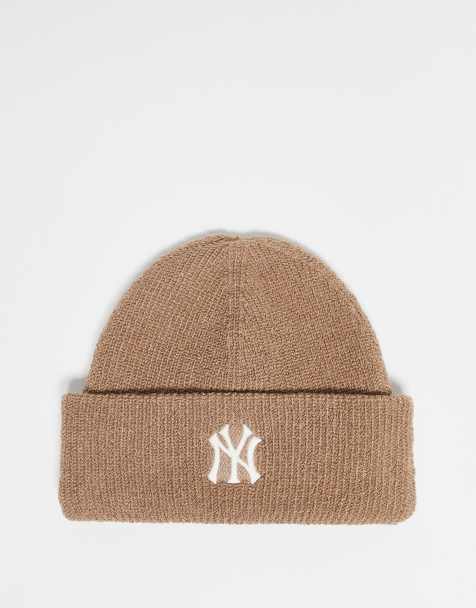 47 Brand NY Yankees ribbed cuff knit beanie in beige - view 1