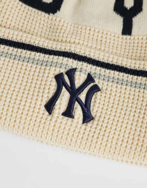 47 Brand – NY Yankees – Strickmütze in Cremeweiß mit Umschlag, 2 von 3