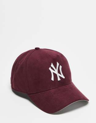 47 Brand NY Yankees suede mvp cap in burgundy Factory Sale Black