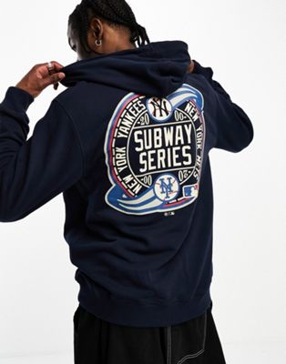 47 Brand NY Yankees pullover hoodie in navy with chest and back print - ASOS Price Checker