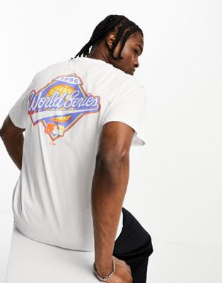 47 Brand NY Yankees t-shirt in white with chest and back print - ASOS Price Checker