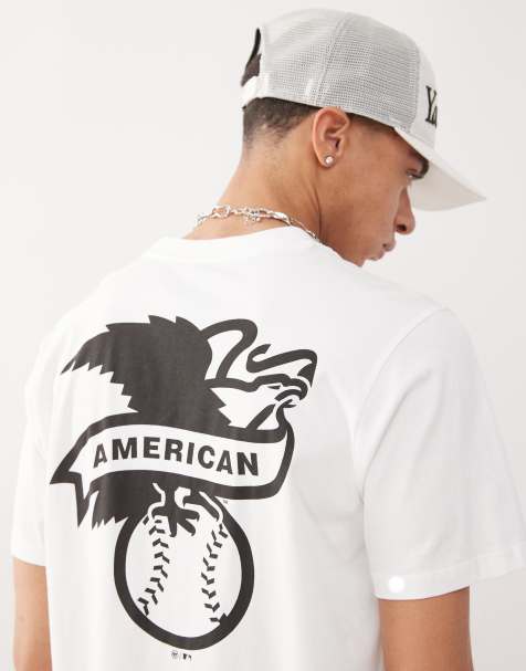 47 Brand NY Yankees t-shirt with chest and back print in white - view 1