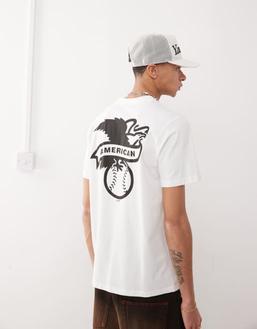 47 Brand NY Yankees t-shirt with chest and back print in white, 4 of 4
