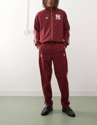 47 Brand NY Yankees track jogger co-ord in burgundy-Red