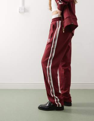 47 Brand NY Yankees track jogger co-ord in burgundy-Red