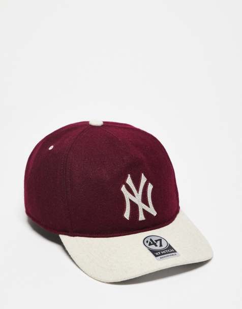47 Brand – NY Yankees – Vinröd keps med spänne och kontrastfärgad skärm - view 1