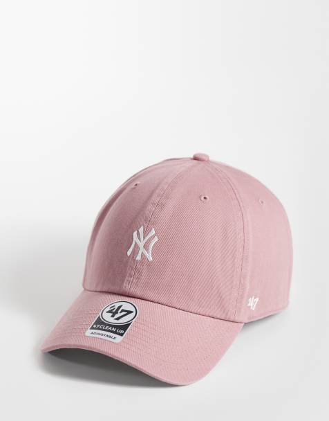 47 Brand NY Yankees womens base runner mini logo clean up cap in mauve pink - view 1