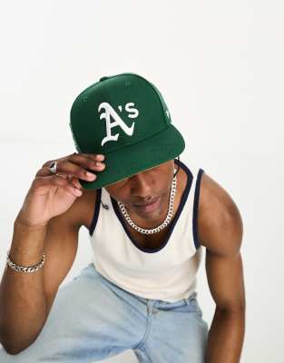 47 Brand Oakland Athletics baseball cap in green with logo and badge embroidery