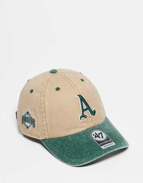 47 Brand Oaklands Athletics textured clean up cap with contrast peak in green multi - view 1