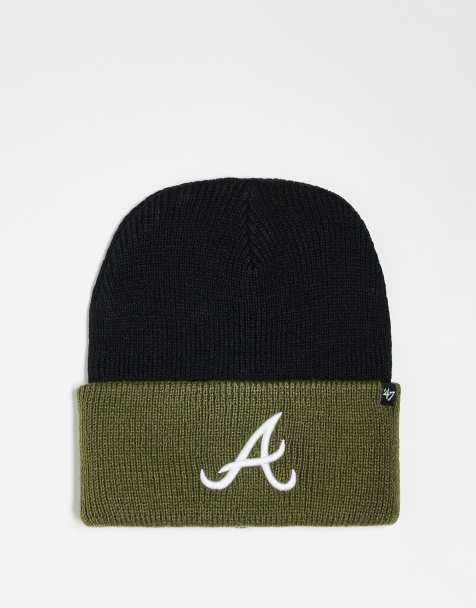 47 Brand Oaklands contrast knitted beanie in black - view 1