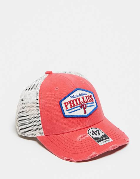 47 Brand - Philadelphia Phillies - Cappellino trucker rosso con motivo patchwork effetto invecchiato - view 1