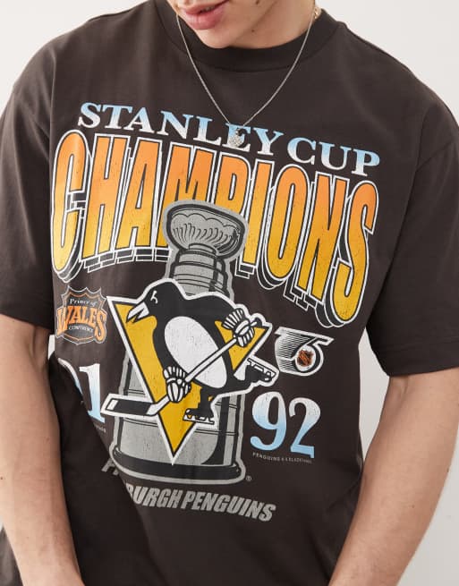47 Brand Pittsburgh Penguins graphic print t-shirt in charcoal, 2 of 4