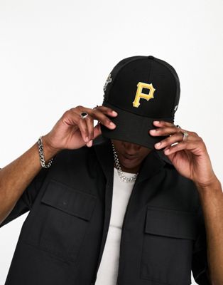 47 Brand Pittsburgh Pirates baseball cap in black with logo and badge embroidery