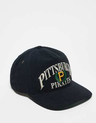 47 Brand 47 Brand Pittsburgh Pirates courdroy fitted cap in black