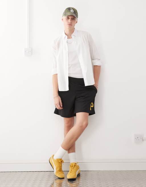 47 Brand Pittsburgh Pirates imprint logo shorts in black, 2 of 5
