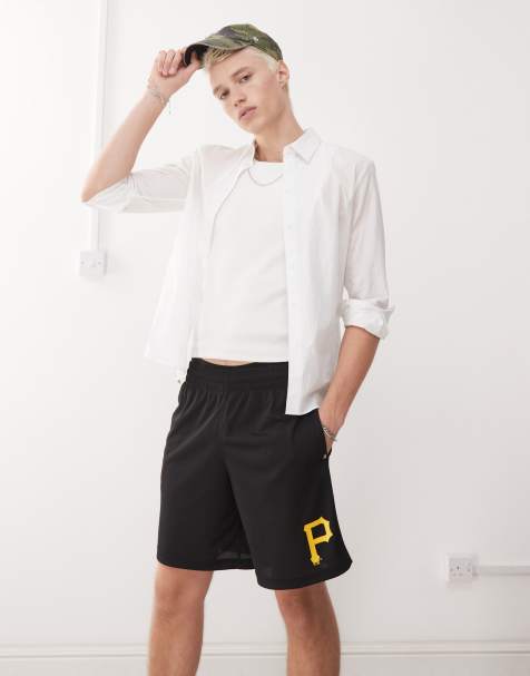 47 Brand – Pittsburgh Pirates – Shorts in Schwarz mit geprägtem Logo - view 1